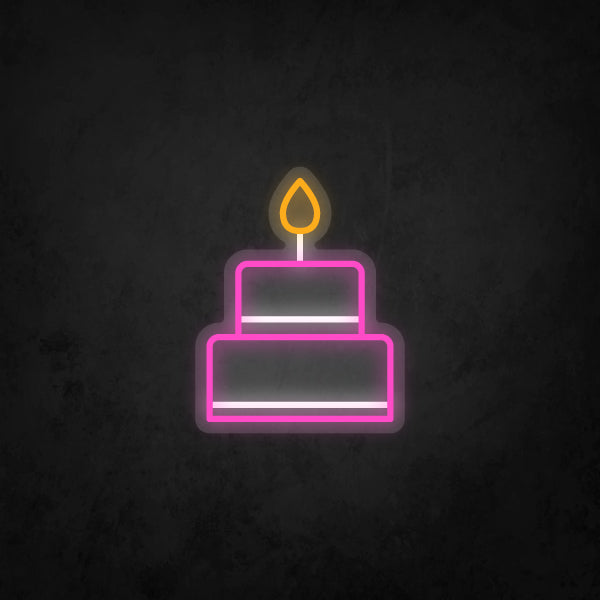 LED Neon Sign - Birthday Cake Small