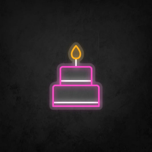 LED Neon Sign - Birthday Cake Small