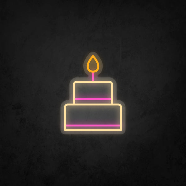 LED Neon Sign - Birthday Cake Small