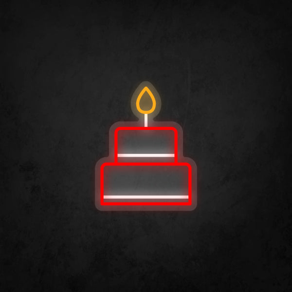 LED Neon Sign - Birthday Cake Small