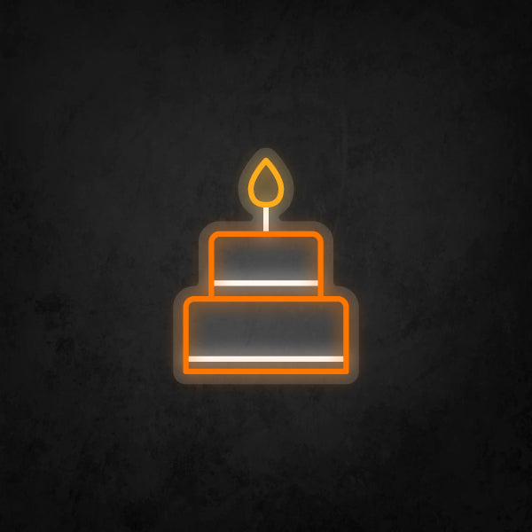 LED Neon Sign - Birthday Cake Small