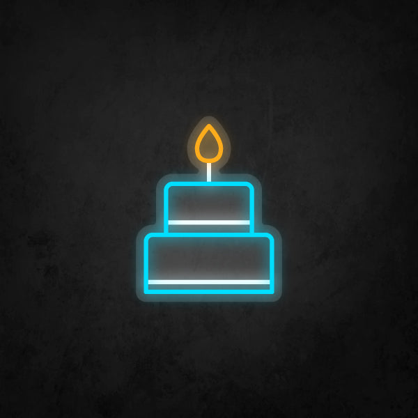 LED Neon Sign - Birthday Cake Small