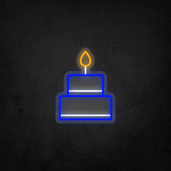 LED Neon Sign - Birthday Cake Small