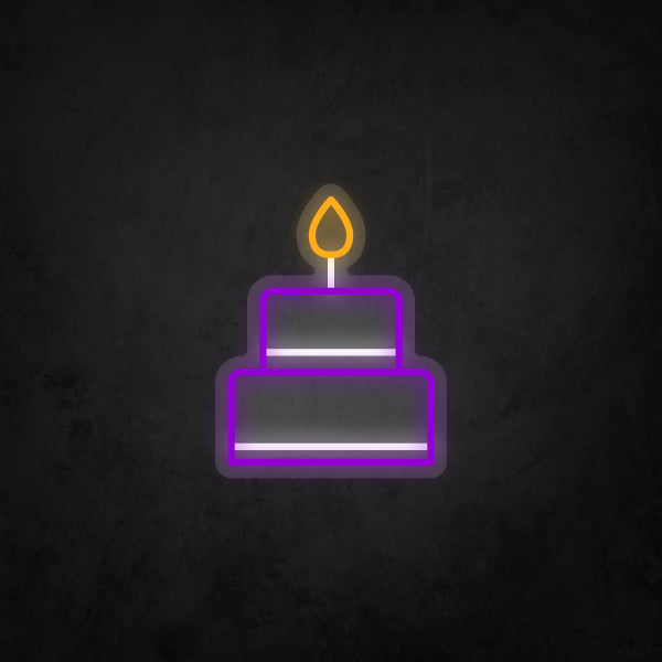 LED Neon Sign - Birthday Cake Small