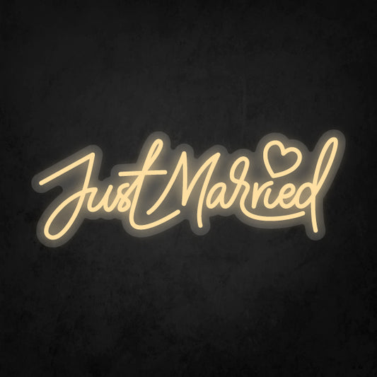 LED Neon Sign - Just Married Small Heart