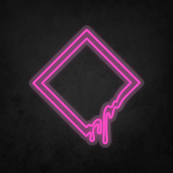 LED Neon Sign - Melting Square Frame