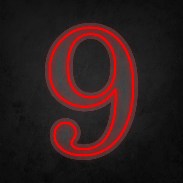 LED Neon Sign - Number - 9