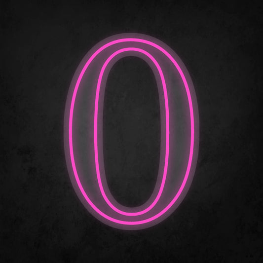 LED Neon Sign - Number - 0