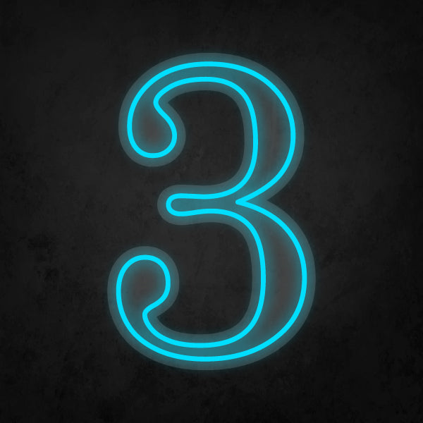 LED Neon Sign - Number - 3