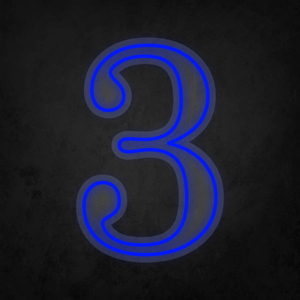 LED Neon Sign - Number - 3