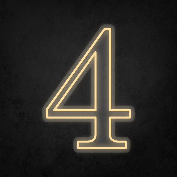 LED Neon Sign - Number - 4