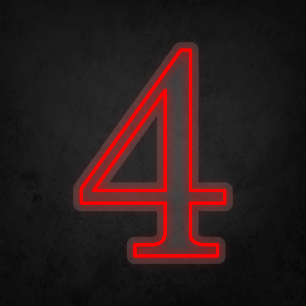 LED Neon Sign - Number - 4