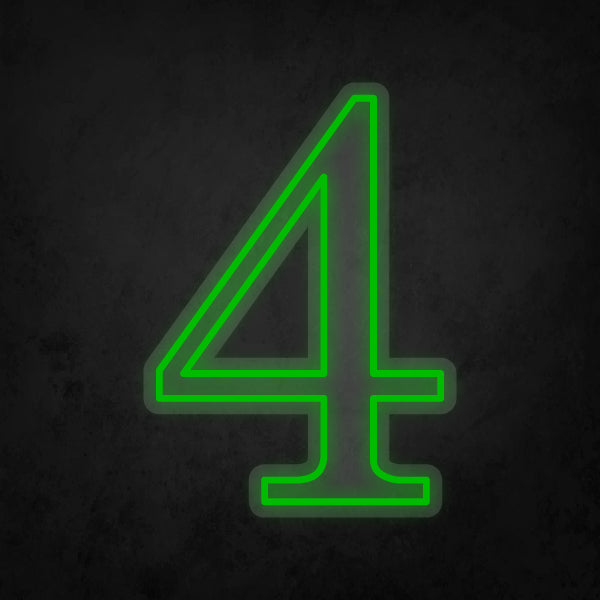 LED Neon Sign - Number - 4