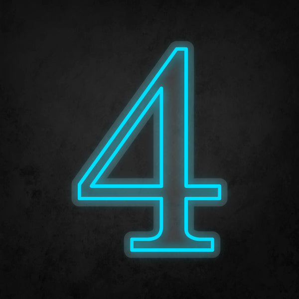 LED Neon Sign - Number - 4