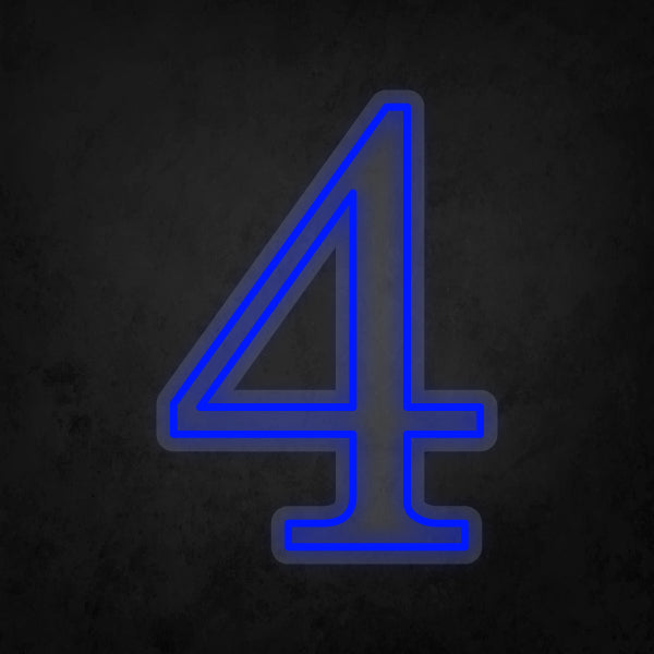 LED Neon Sign - Number - 4