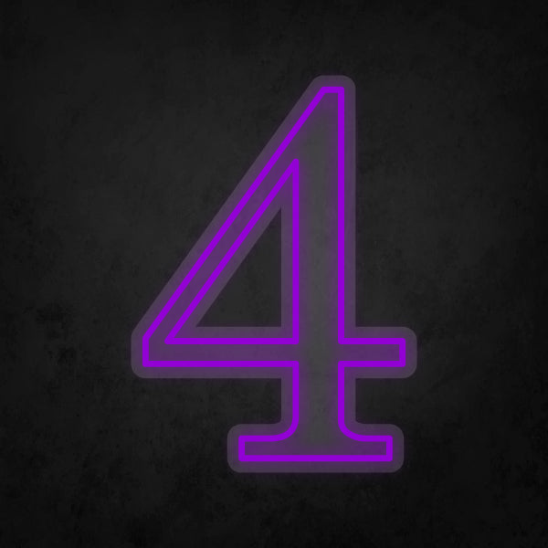 LED Neon Sign - Number - 4