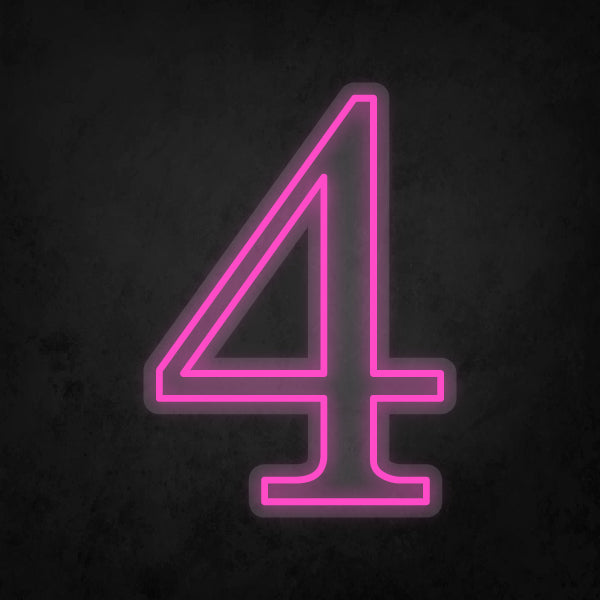 LED Neon Sign - Number - 4