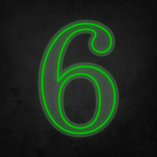 LED Neon Sign - Number - 6