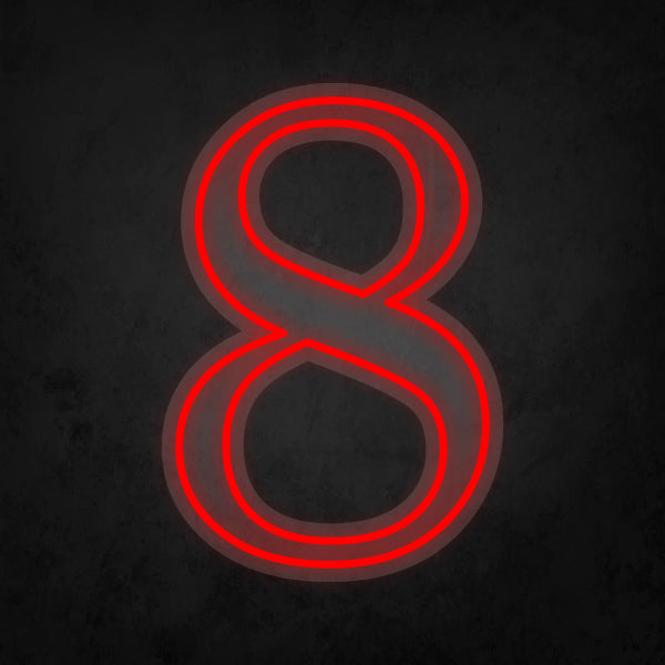 LED Neon Sign - Number - 8