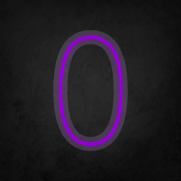 LED Neon Sign - Number - 0 Small