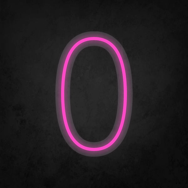 LED Neon Sign - Number - 0 Small