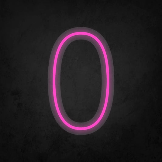 LED Neon Sign - Number - 0 Small