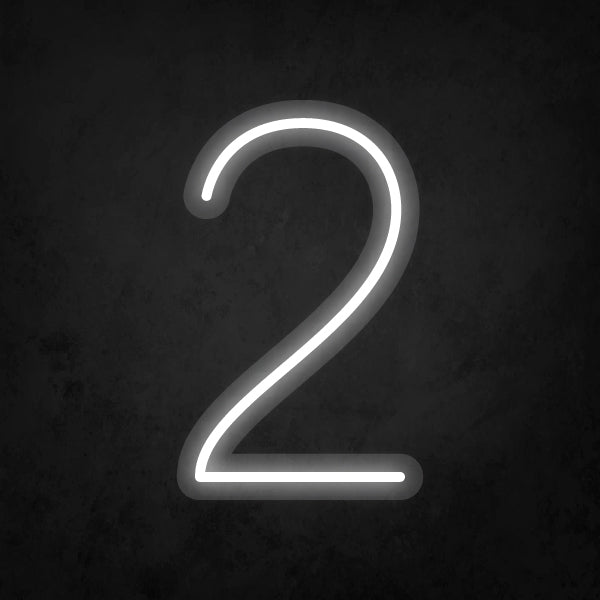 LED Neon Sign - Number - 2 Small