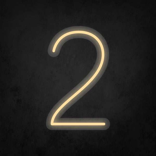 LED Neon Sign - Number - 2 Small