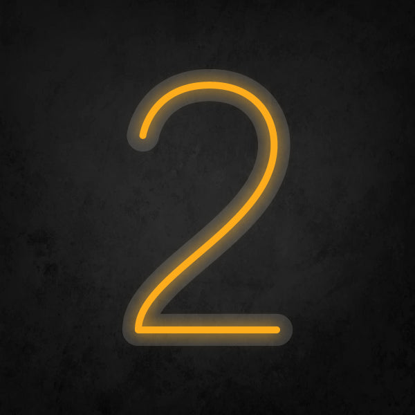 LED Neon Sign - Number - 2 Small