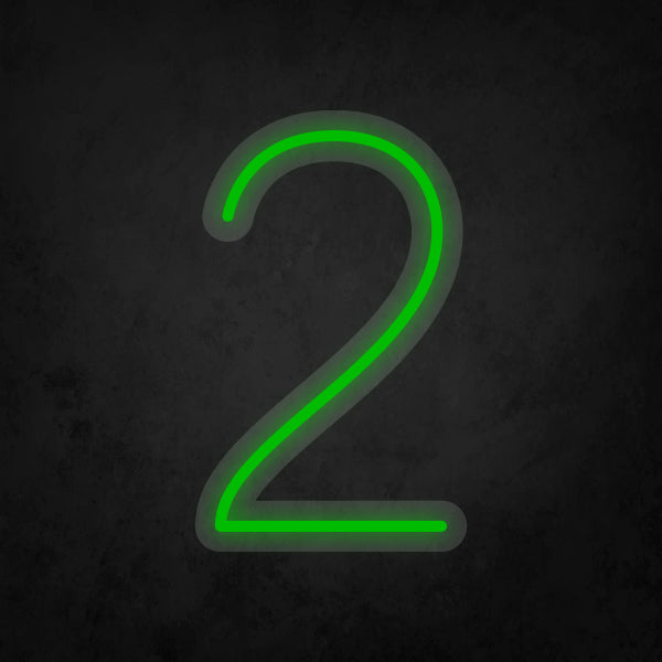 LED Neon Sign - Number - 2 Small