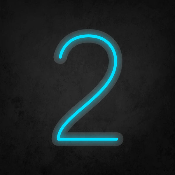 LED Neon Sign - Number - 2 Small