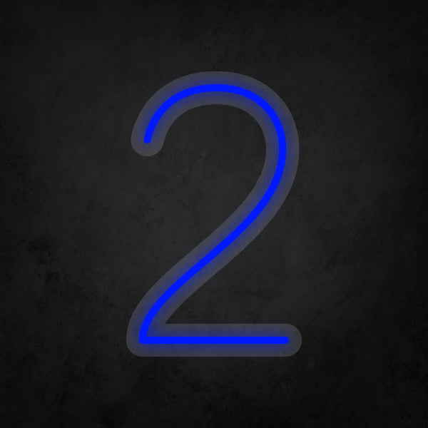 LED Neon Sign - Number - 2 Small