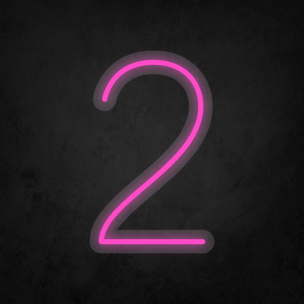LED Neon Sign - Number - 2 Small