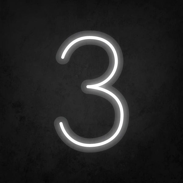 LED Neon Sign - Number - 3 Small