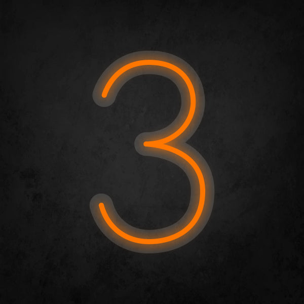 LED Neon Sign - Number - 3 Small