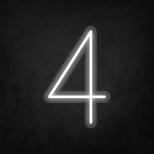 LED Neon Sign - Number - 4 Small