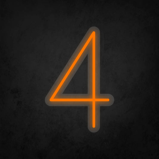 LED Neon Sign - Number - 4 Small