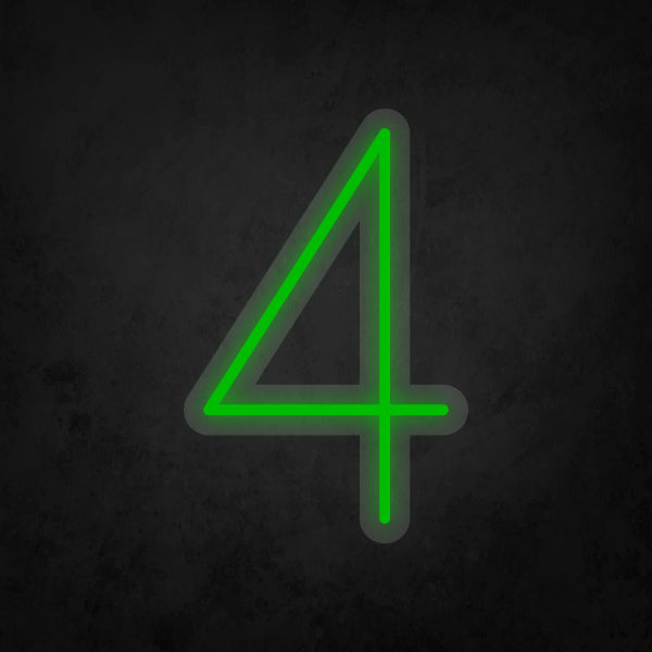LED Neon Sign - Number - 4 Small