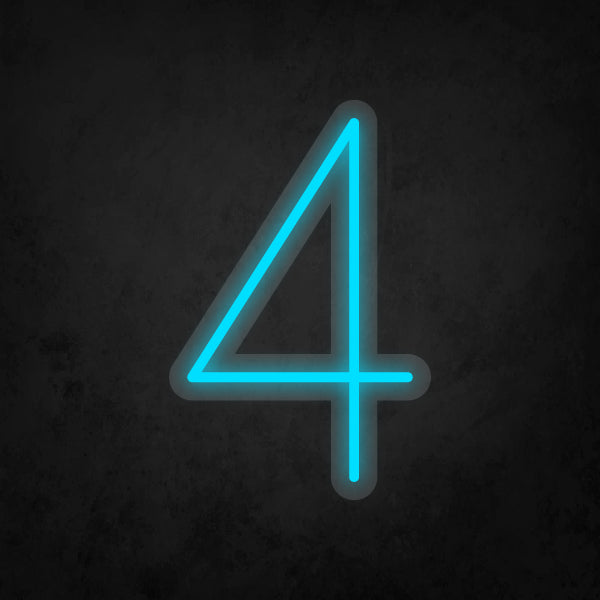 LED Neon Sign - Number - 4 Small