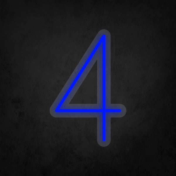 LED Neon Sign - Number - 4 Small