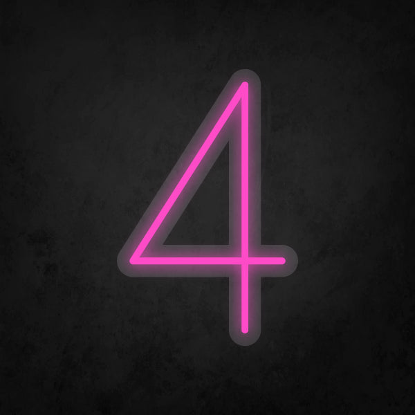LED Neon Sign - Number - 4 Small