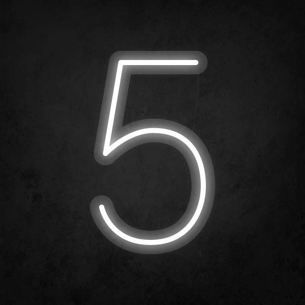 LED Neon Sign - Number - 5 Small