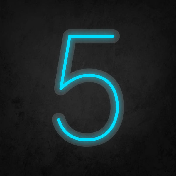 LED Neon Sign - Number - 5 Small