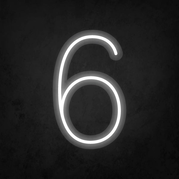 LED Neon Sign - Number - 6 Small