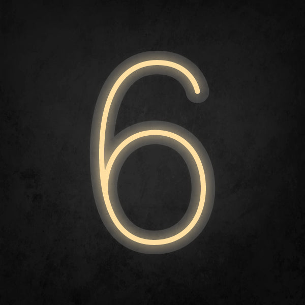 LED Neon Sign - Number - 6 Small