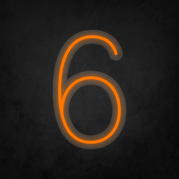 LED Neon Sign - Number - 6 Small