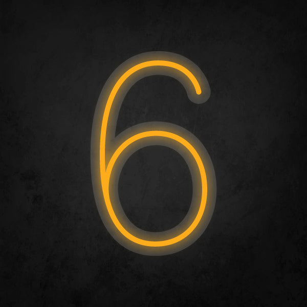 LED Neon Sign - Number - 6 Small