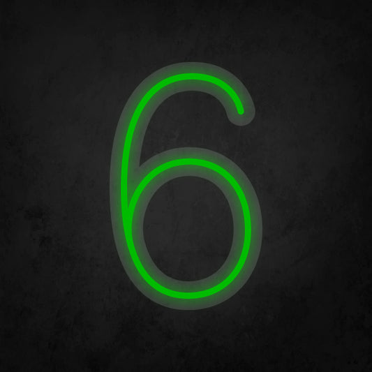 LED Neon Sign - Number - 6 Small
