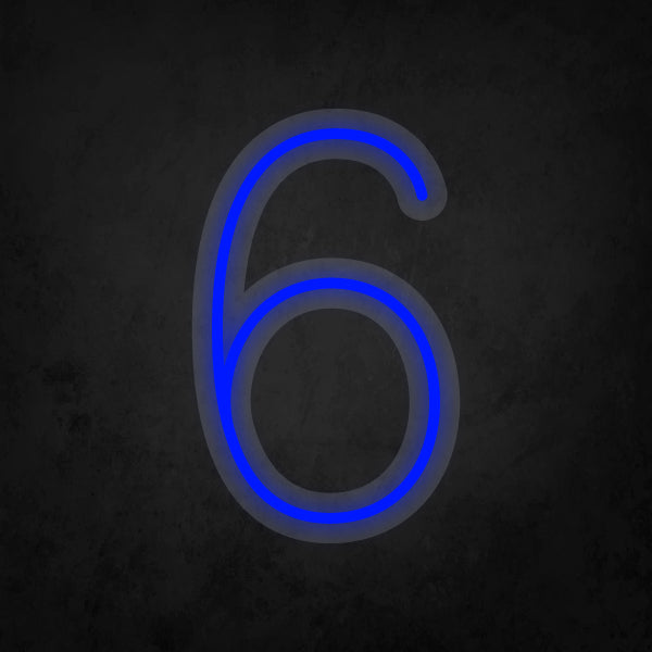 LED Neon Sign - Number - 6 Small