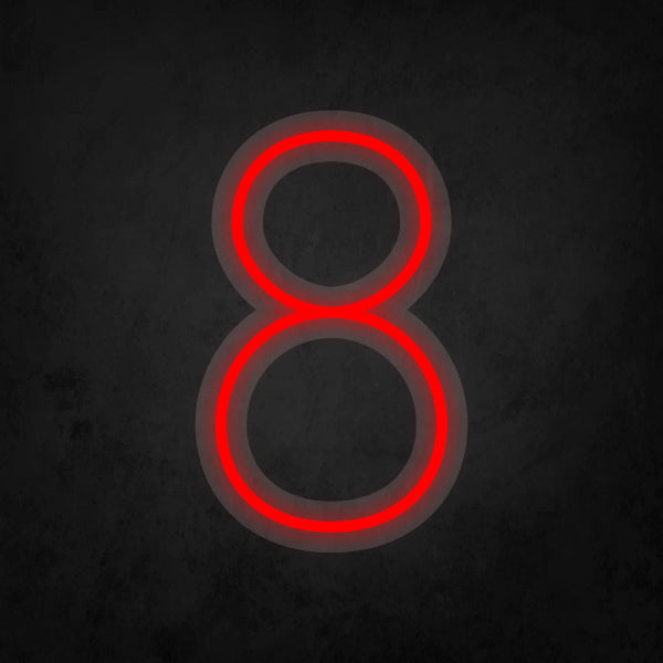 LED Neon Sign - Number - 8 Small